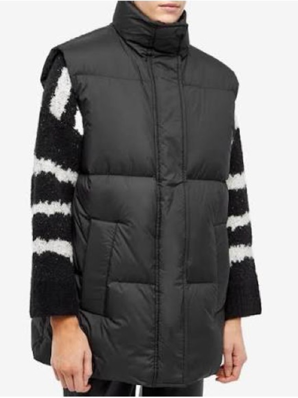 STAND STUDIO Zola Oversized Down Puffer Vest - Black - Size 36